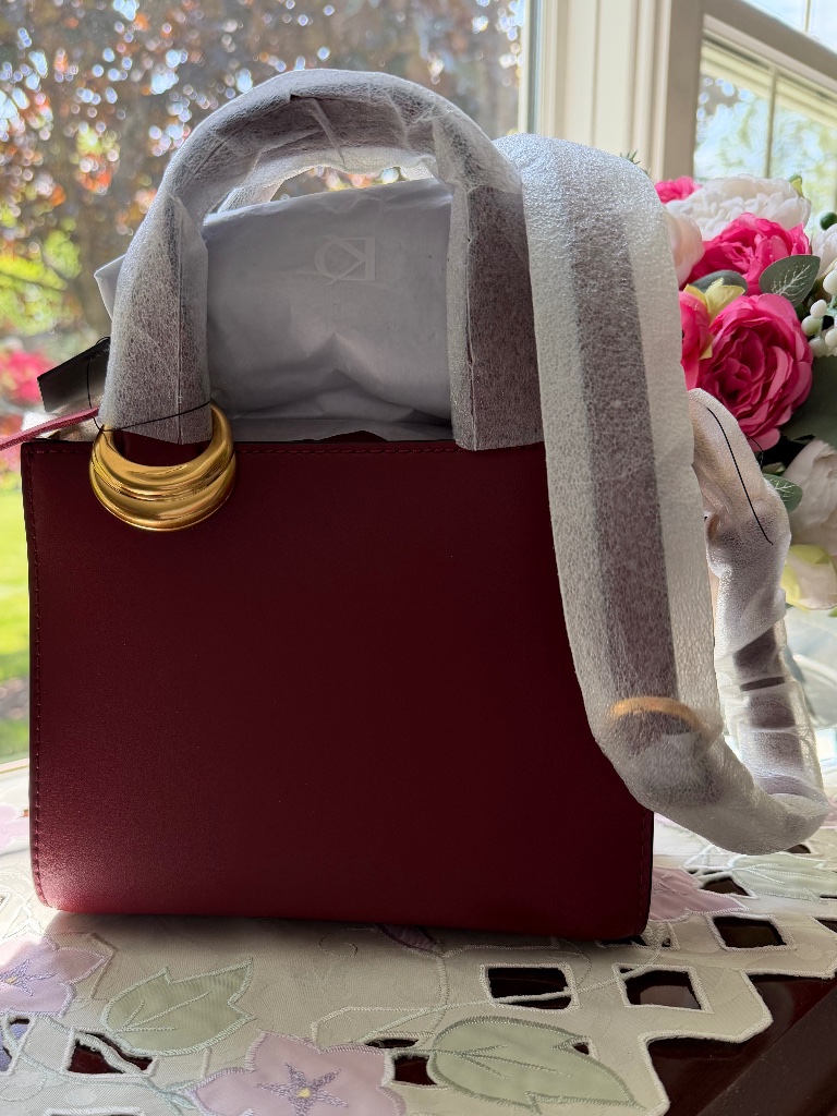 Nwt Donna Karan New York Hellett Leather Mini In Claret — image 2 of 8
